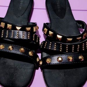 SOLD SOLD SOLD SOLD:  Torrid Black Edgy Sandals Size 9.5